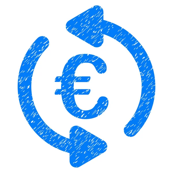 Euro Repeat Arrows Grunge Icon — Stock Vector