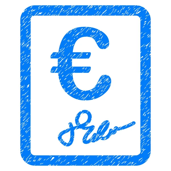Euro Contrat signé Grunge Icon — Image vectorielle