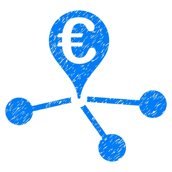Ícone do Grunge ramos banco euro — Vetor de Stock