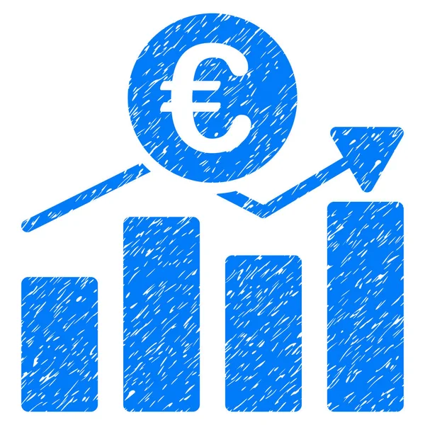 Euro Business grafiek Grunge pictogram — Stockvector