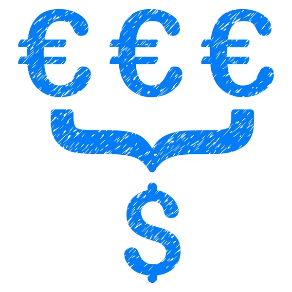 Euro Dollar konvertering Aggregator Grunge ikonen — Stock vektor