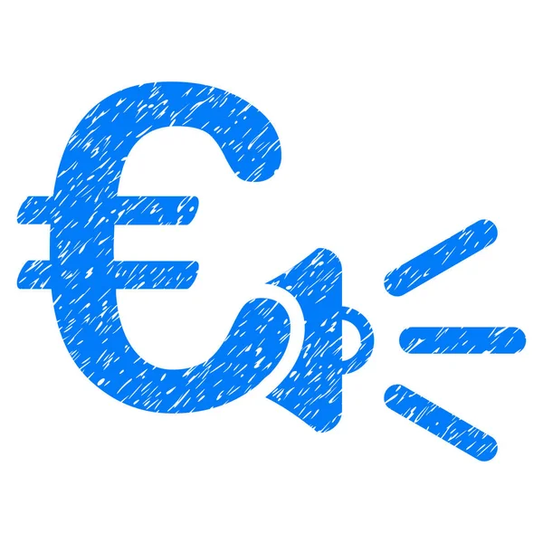 Euro Ads Megaphone Grunge Icon — Stock Vector