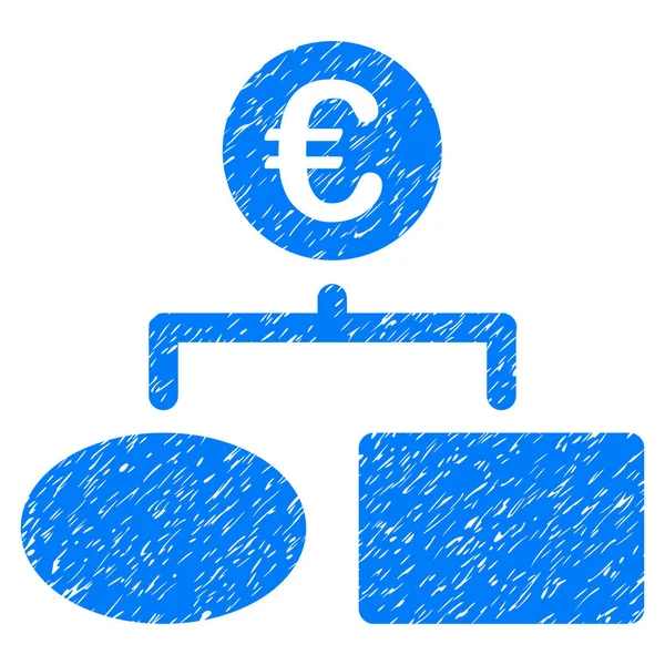 Euro Flow Chart Grunge Icon — Stock Vector