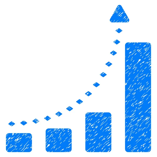 Gráfico de barras Ícone de Grunge de tendência positiva — Vetor de Stock