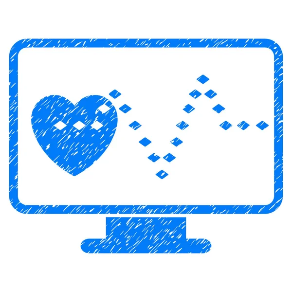Cardio Monitoring Grunge Icon — Stock Vector