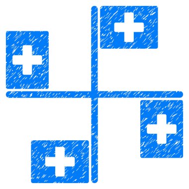 Hastane bayrakları Grunge simgesi