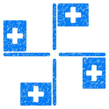 Hastane bayrakları Grunge simgesi