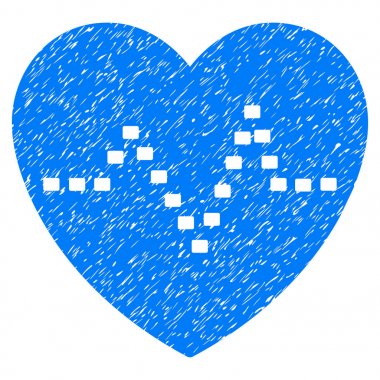 Noktalı kalp nabız Grunge simgesi