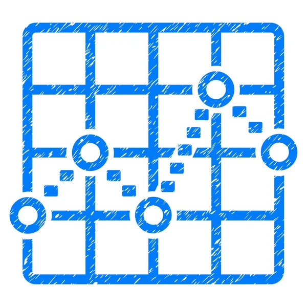 Ligne pointillée grille graphique Grunge Icône — Image vectorielle