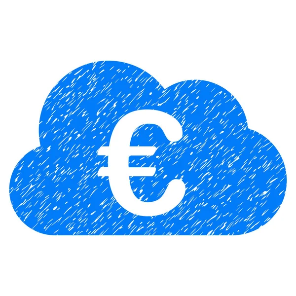 Euro felhő Grunge ikon — Stock Vector