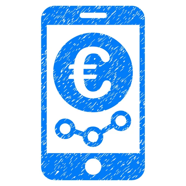 Euro Mobile Market Monitoring Grunge kuvake — vektorikuva