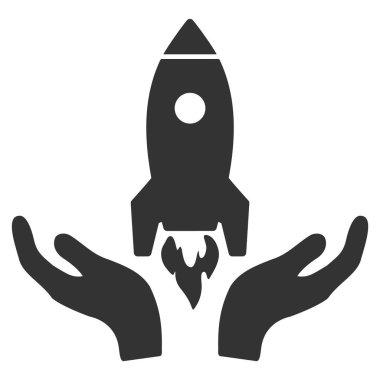 Roket başlangıç vektör simgesi