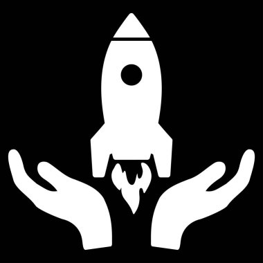 Roket başlangıç vektör simgesi