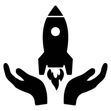 Roket başlangıç vektör simgesi