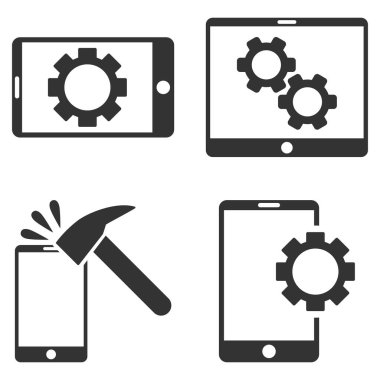 Mobil seçenekleri vektör düz Icon Set