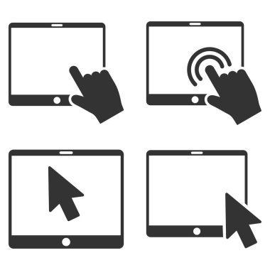 Mobil sekme işaretçisini vektör düz Icon Set