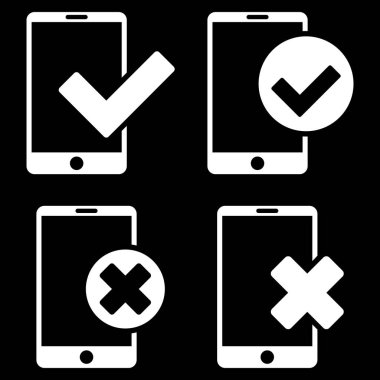 Uygulamak ve akıllı telefon vektör düz Icon Set reddetmek