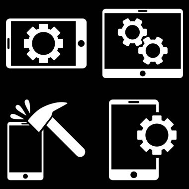 Mobil seçenekleri vektör düz Icon Set