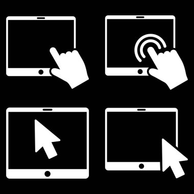 Mobil sekme işaretçisini vektör düz Icon Set