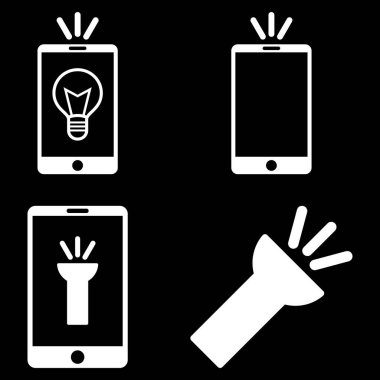 Mobil meşale vektör düz Icon Set