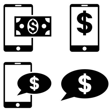 Mobil mali denge vektör düz Icon Set