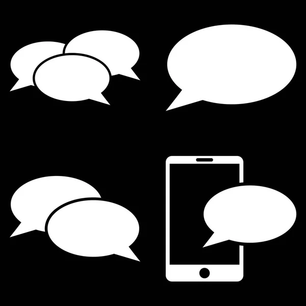 Smartphone Message Vector Flat Icon Set — Stock Vector