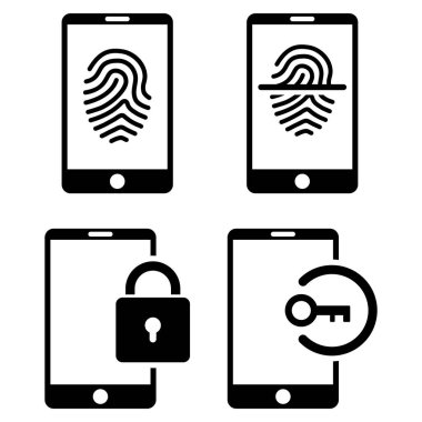 Smartphone kimlik vektör düz Icon Set