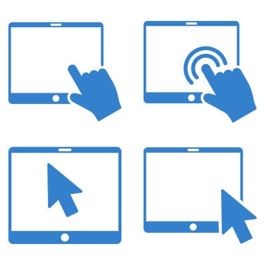 Mobil sekme işaretçisini vektör düz Icon Set