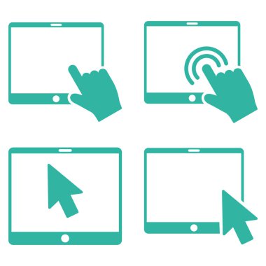 Mobil sekme işaretçisini vektör düz Icon Set