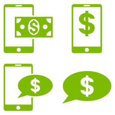 Mobil mali denge vektör düz Icon Set