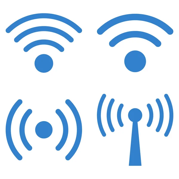 Wi-Fi sinyal vektör düz Icon Set — Stok Vektör