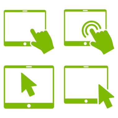 Mobil sekme işaretçisini vektör düz Icon Set