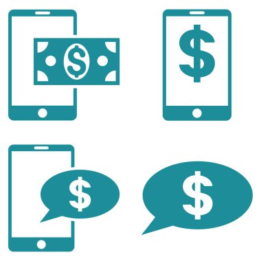 Mobil mali denge vektör düz Icon Set