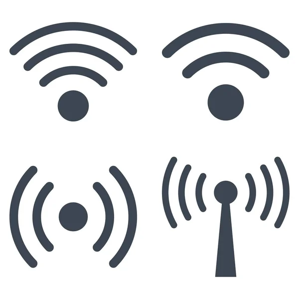Wi-Fi sygnału wektor ikona płaski zestaw — Wektor stockowy