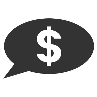 Doları ileti balon düz vektör simgesi