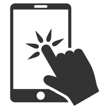 El Smartphone düz vektör simgesini tıklatın