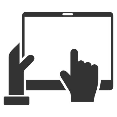 Pda düz vektör simge el Puan