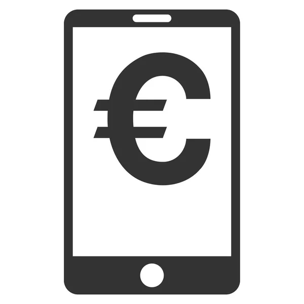 Евро Mobile Balance Flat Vector Icon — стоковый вектор
