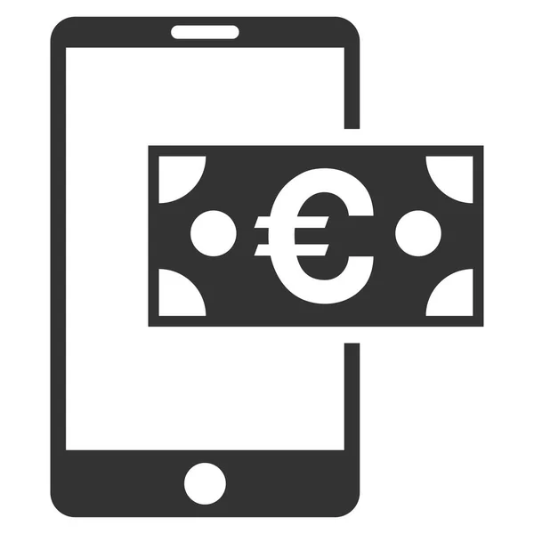 Euro Mobile Cash tasainen vektori kuvake — vektorikuva