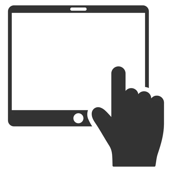 Puntos de mano Tableta móvil Icono de vector plano — Vector de stock