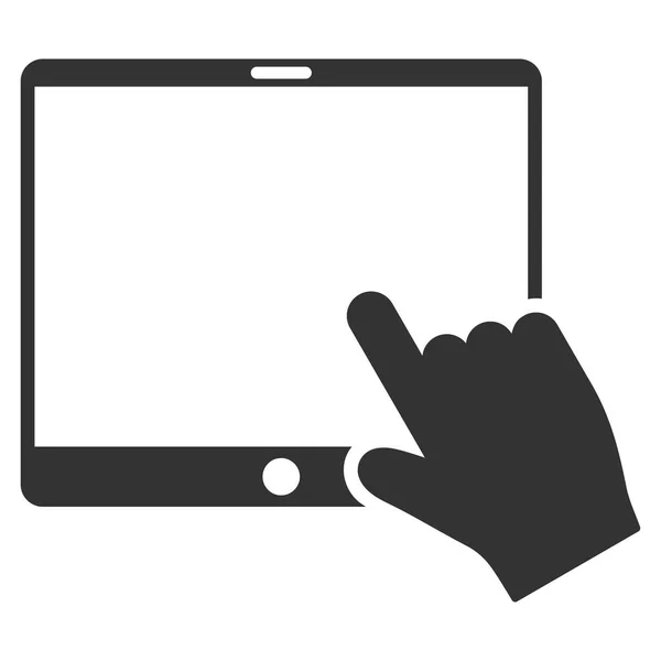 Mano puntero tableta plana Vector icono — Vector de stock