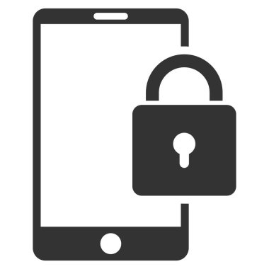 Kilit Smartphone düz vektör simgesi