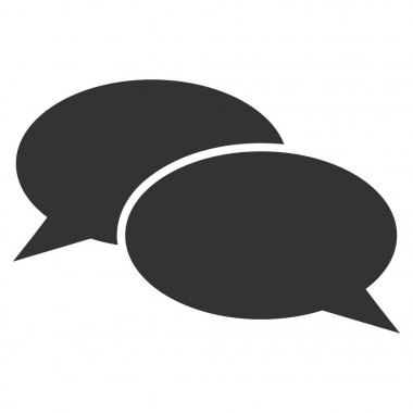 İleti bulutlar düz vektör simgesi