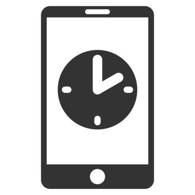 Mobil zaman düz vektör simgesi