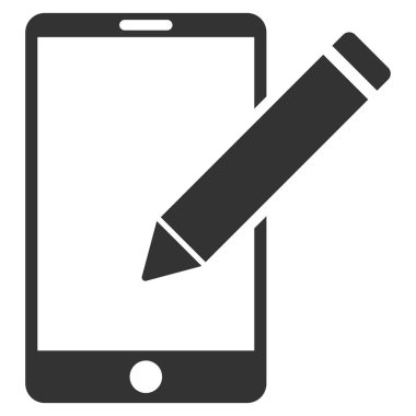 Smartphone düzenleme kalem düz vektör simgesi
