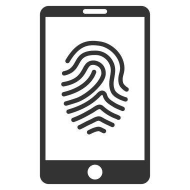 Smartphone parmak izi düz vektör simgesi