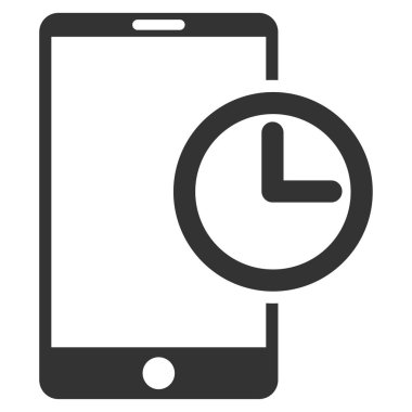 Smartphone zaman düz vektör simgesi