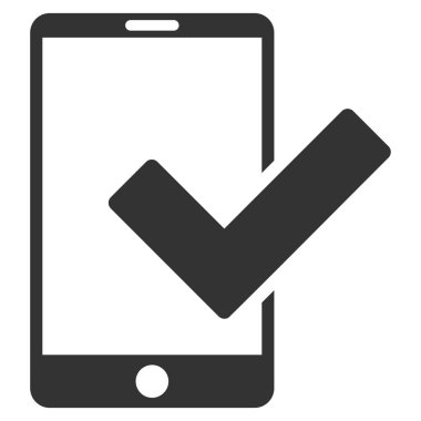 Geçerli Smartphone düz vektör simgesi