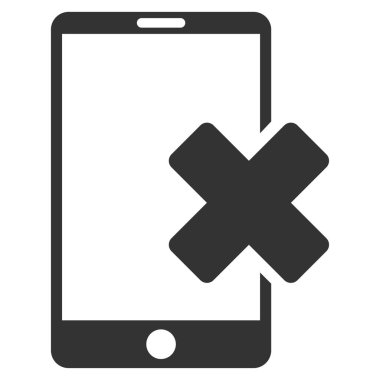 Yanlış Smartphone düz vektör simgesi