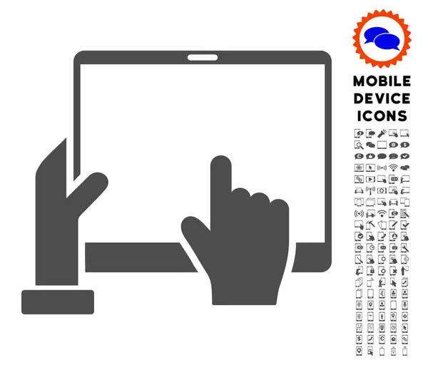 Points de main PDA Icône avec Set — Image vectorielle